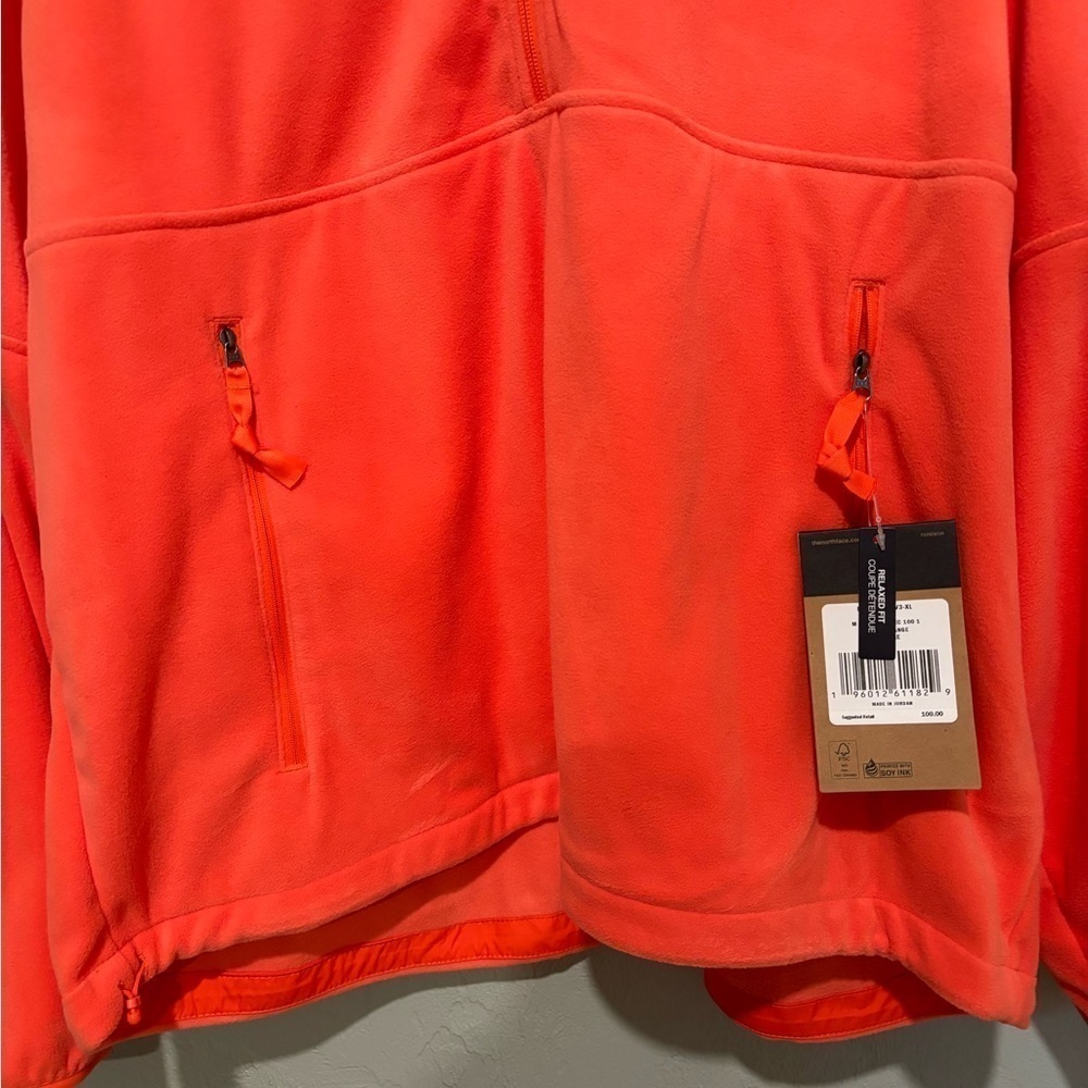 THE NORTHFACE Polartec100 retro Orange 1/2 zip men’s or women size XL - Picture 4 of 7